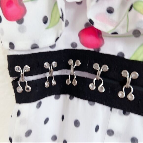 Nbd Black Red White Off Revolve Maraschino Romper/jumpsuit Cherry print size L - Picture 8 of 10